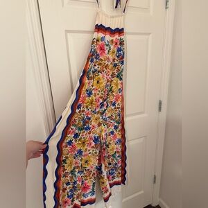 Farm Rio Floral Jumpsuit Neck-Tied/Open Back